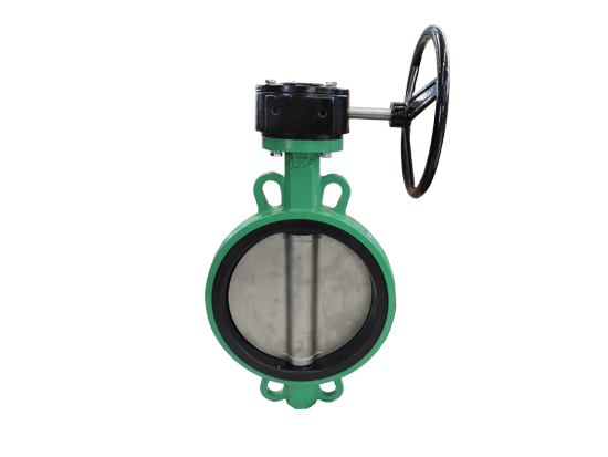 Wafer Flange Ductile Iron  Rubber Line Butterfly Valves