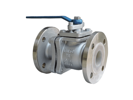 2PC Carbon Steel Wcb Fluorine Lining Flanged  Ball Valve