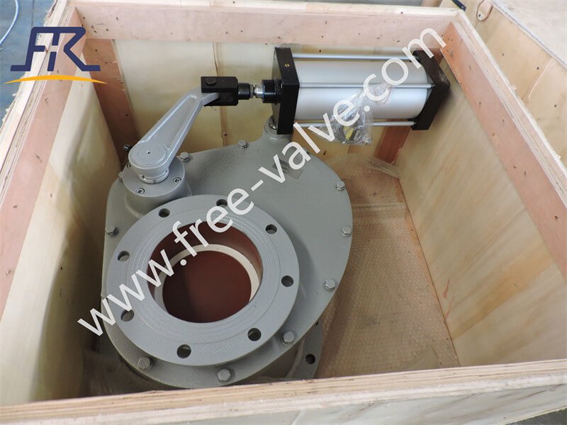 Pneumatic ceramic rotary disc gate valve