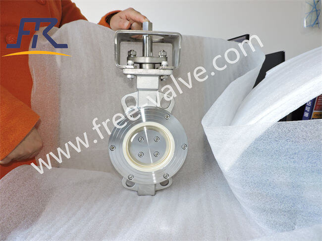 Bare Stem stainless steel wafer type Ceramic butterfly Valve