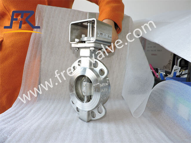 Bare Stem stainless steel wafer type Ceramic butterfly Valve