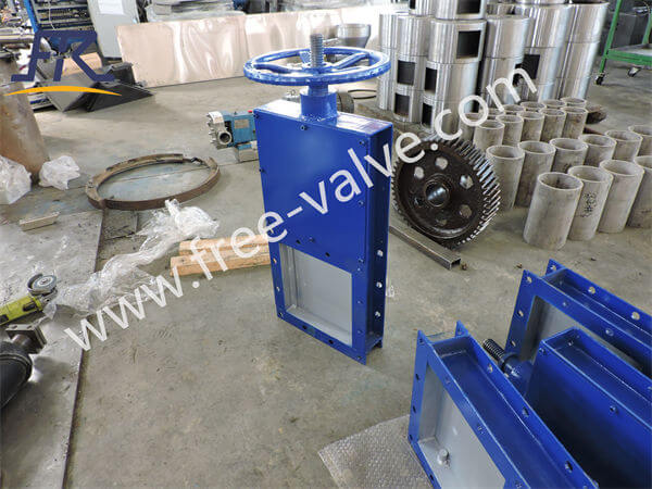 DN400x400 Manual Square slide gate valve for power plant fly ash