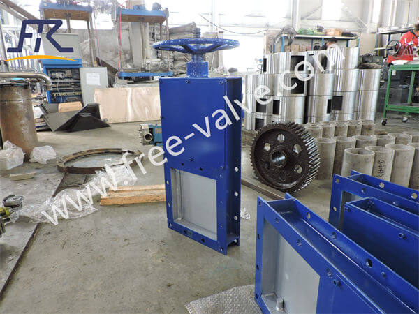 Handwheel Opweation Carbon Steel Square Flanged Slide Gate Valve for Dust Collector