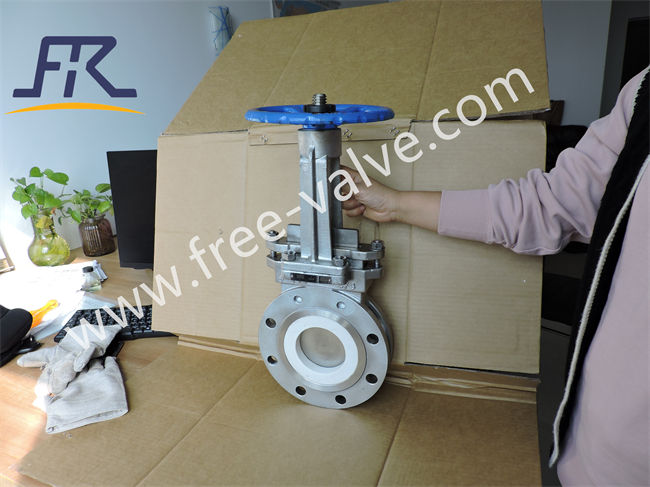 Manual Handwheel Operating Ceramic Knife Gate Valve Ceramic Discharge Valve