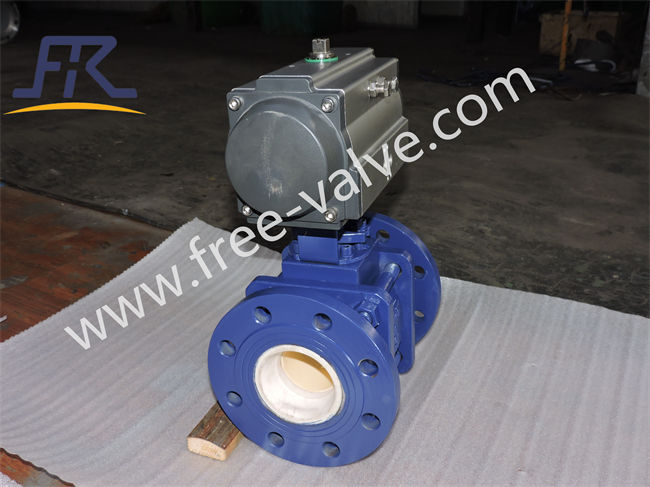 Pneumatic Actuator Flange Type V Port Control Type Ceramic ball Valves