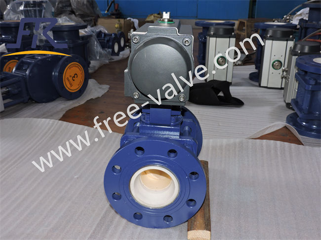 Pneumatic Actuator Flange Type V Port  Zirconium Ceramic Ball Valve