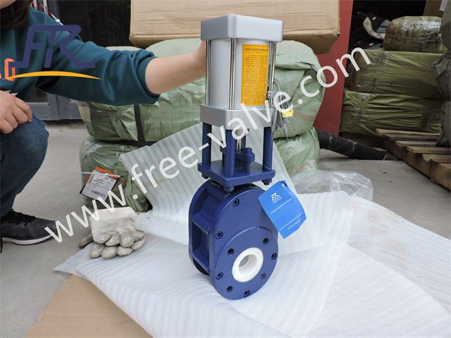 Pneumatic Operation Wafer Type Ceramic Twin Disc Gate Valve FRZ644TC