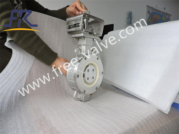  Pneumatic wafer type ceramic butterfly valve