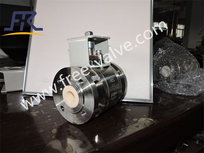 Round Port Forged Steel F304 Bare Stem Full Lined Ceramic Ball Valve