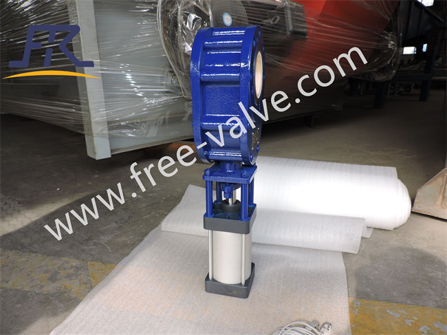 Wafer Type Pneumatic Ceramic Lined Double Disc Gate Valve FRZ644TC