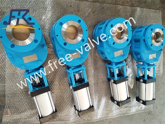 Pneumatic ceramic lined double disc gate valve