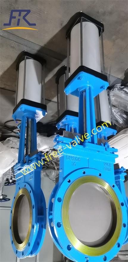 Pneumatic knife gate valve