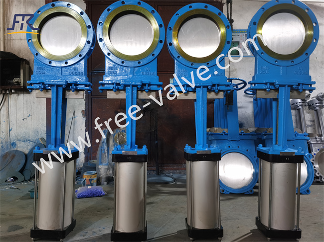 Pneumatic knife gate valve