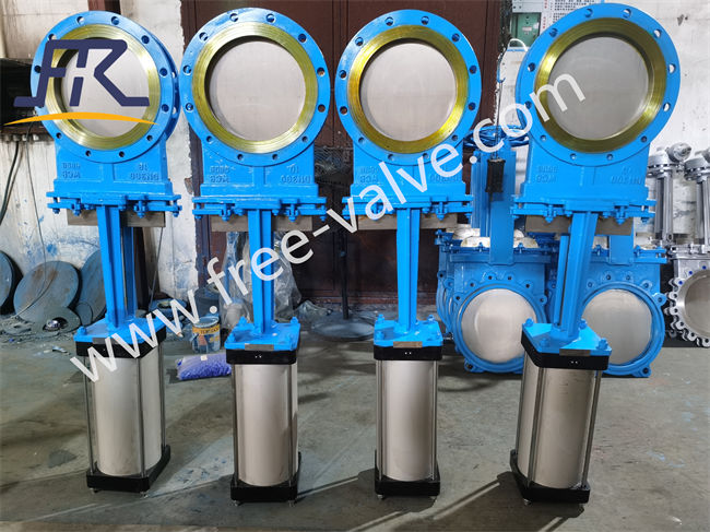 Pneumatic knife gate valve