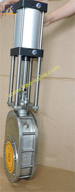 Stainless Steel Type Pneumatic Ceramic Double Disc Gate Valve