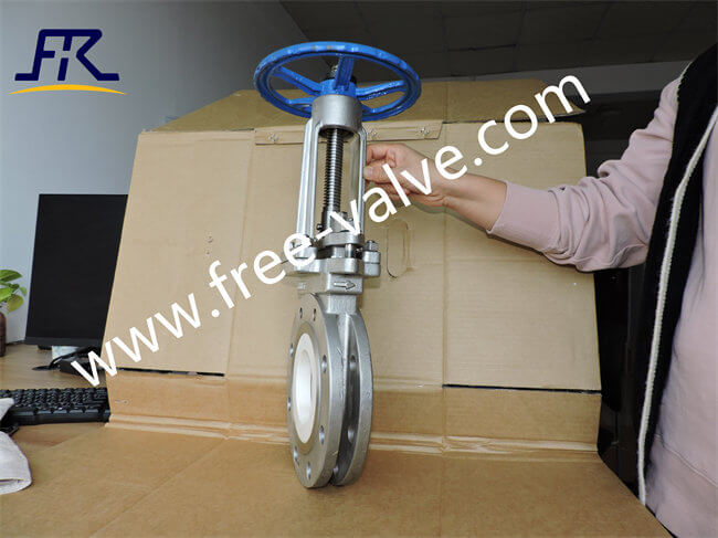 FRZ73TC Wafer Type Ceramic Knife Gate Valve for fly ash system