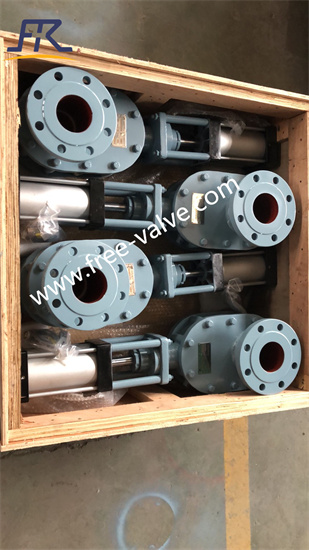 Pneumatic ceramic double disc gate valve DN80