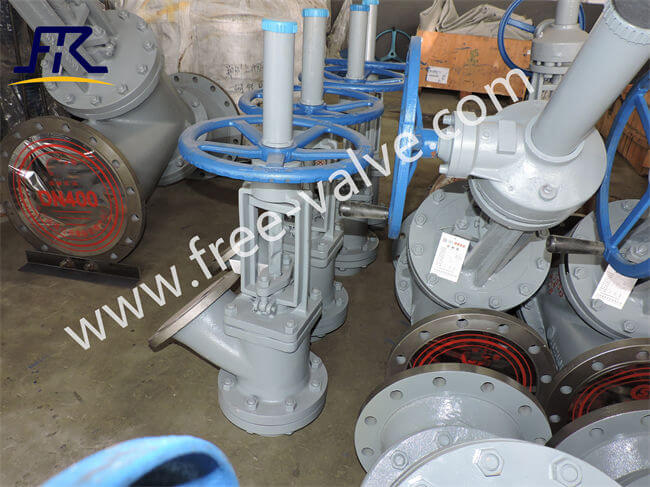 Alumina Industry Y type Pipe connection Bottom slurry globe valve