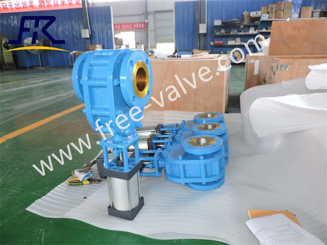 NPS3-150Lb FRZ644TC Pneumatic Double Disc Slide Gate Valve