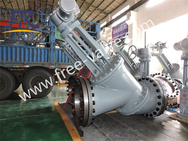 Y type electric control slurry globe valve for Aluminum Oxide Industry