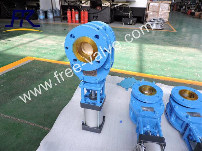 China FRZ644TC Pneumatic Industrial ceramic double disc Gate Valve supplier