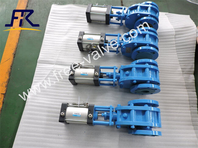 China FRZ644TC Pneumatic Industrial ceramic double disc Gate Valve supplier