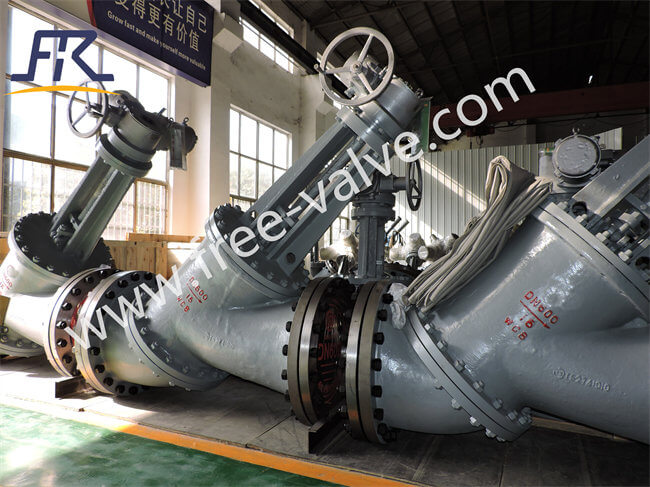 China High quality Split body WCB Body Y type Slurry Valve for alumina slurry Special valve