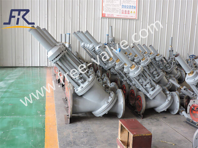 China High quality Split body WCB Body Y type Slurry Valve for alumina slurry Special valve