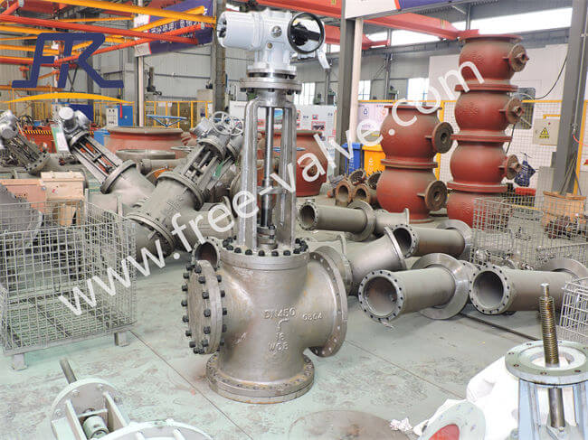 China high quality DN450 Three way T type flat flush tank bottom valves manufacture