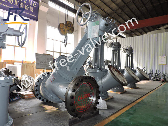 DN600 Aluminum Oxide Industry electric Operation  Y Type Slurry Valve