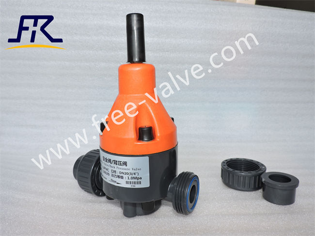 UPVC safety valve Back pressure valve plastic pressure relief valve Safety relief valve