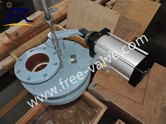 FRXZ644TC Flange end Pneumatic Ceramic Rotating Double Disc Gate Valve