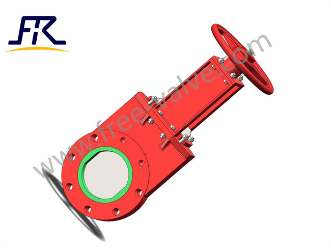 FRZ73PU manual  pneumatic Bi-directional seal PU polyurethane lined knife gate valve for Mining slurry