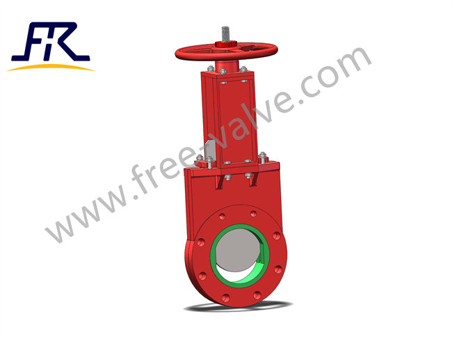 FRZ73PU manual  pneumatic Polyurethane PU seat Slurry Knife Gate Valves