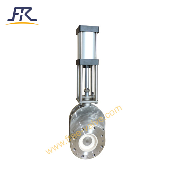 Stainless steel pneumatic ceramic lined double disc gate valve