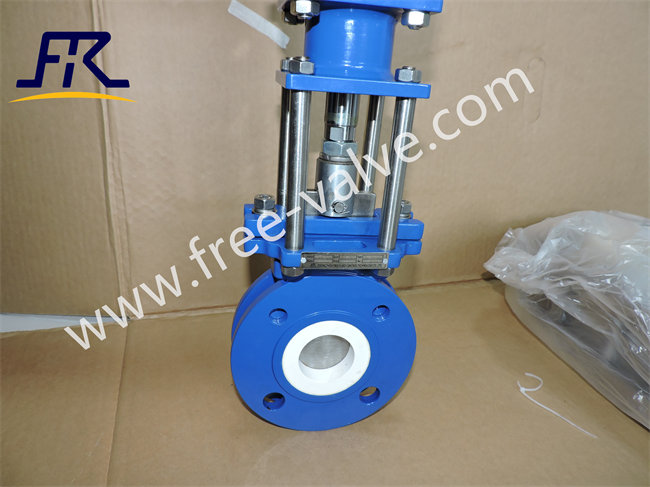 Pneumatic carbon steel WCB Abrasion – Resistant Ceramic Lining Knife Gate slurry Valve For thermal Power plant