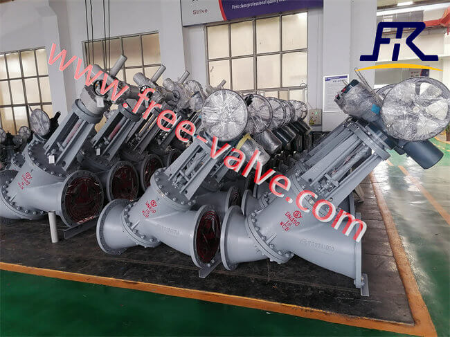Electric operating Flange end Y Type Slurry Valve for Alumina Processing