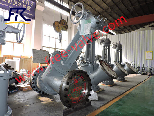 Electric operating Flange end Y Type Slurry Valve for Alumina Processing