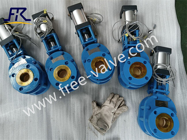 NPS2-150LB FRZ644TC Pneumatic Double Plate Ceramic Gate Valve for fly ash EP system