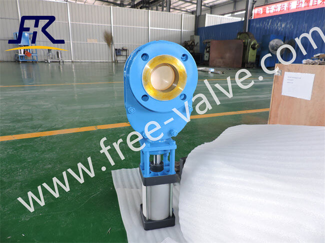 FRZ644TC Pneumatic Actuator Ceramic Seated Double disc Gate Valve for fly ash system