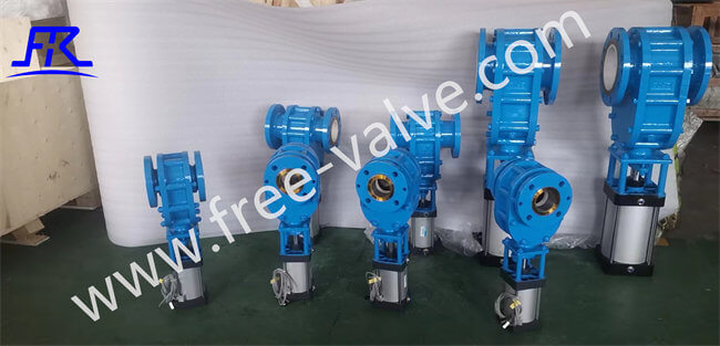 FRZ644TC Pneumatic Parallel Sliding type Ceramic Lined Twin Disc Discharg Gate Valve