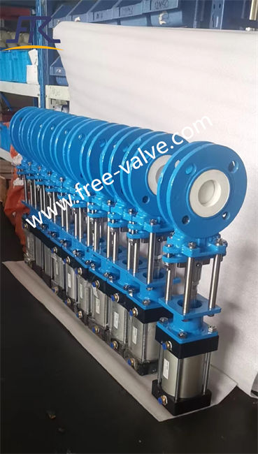 10 Sets NPS 2 class 150 pneumatic ceramic lined knife gate valves have been delivery to Latin America  over sea power plant