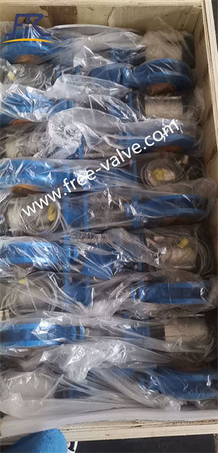 10 Sets NPS 2 class 150 pneumatic ceramic lined knife gate valves have been delivery to Latin America  over sea power plant