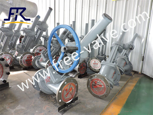 WCB body Flange end Anti-Abrasive High Pressure Y Type Slurry Globe Valve for Alumina Seed Precipitation