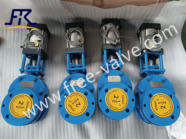 FRZ644TC Pneumatic ceramic double Disk Plates Type Gate Valve