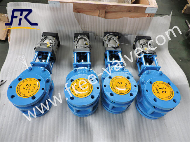 FRZ644TC Pneumatic ceramic double Disk Plates Type Gate Valve