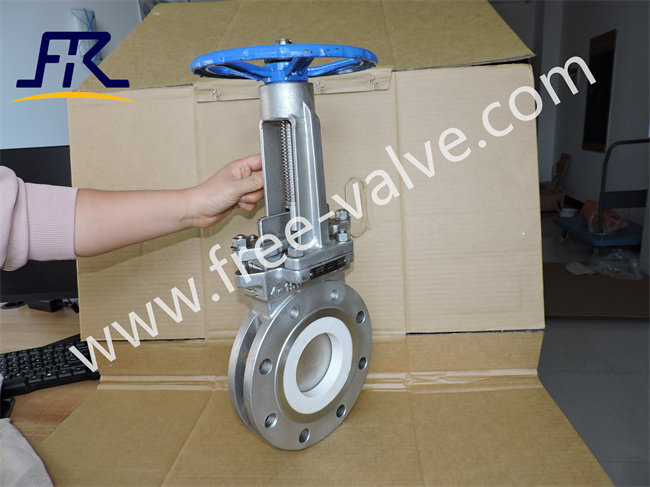 FRZ73TC Wcb Body Strainless Steel Ceramic Lined Knife Slurry Gate Valves with Handwheel