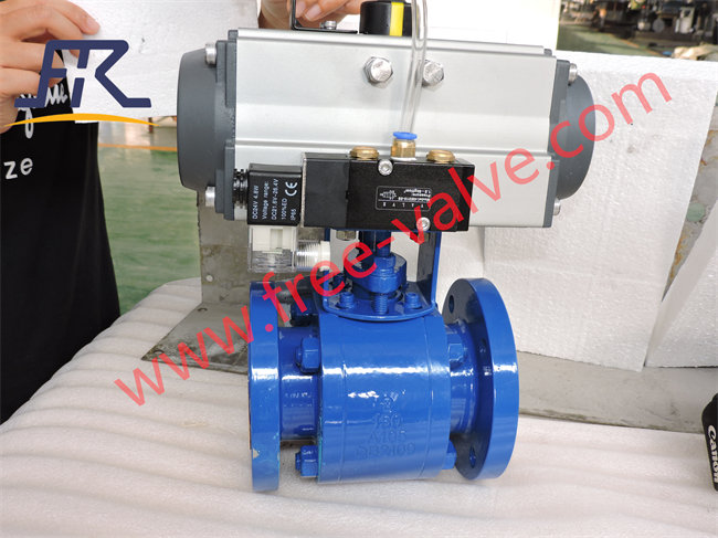 Carbon steel flange Chemical Full Lined Zirconia ceramics Ball Valves with Pneumatic Actuator
