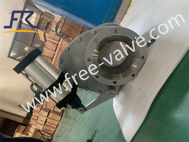 DN200 FRZ643TC Pneumataic operating ceramic lined rotary disc feeding gate valve