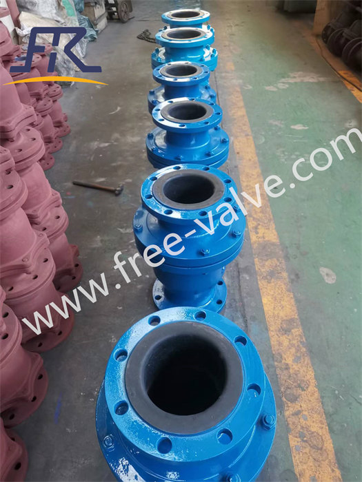 Flange end rubber fully lined swing check valve